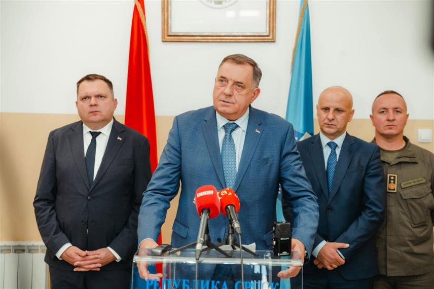 БАЊАЛУКА, 20. ОКTОБРА /СРНА/ - Предсједник Милорад Додик на конференцији за новинаре у Бањалуци након сједнице проширеног колегијума МУП-а Републике Српске.