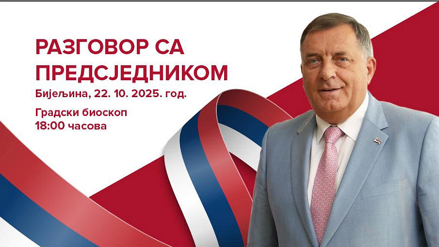БИЈЕЉИНА, 21. ОКТОБРА /СРНА/ - У Бијељини ће сутра бити одржана јавна трибина "Разговор са предсједником Републике Српске Милорадом Додиком".