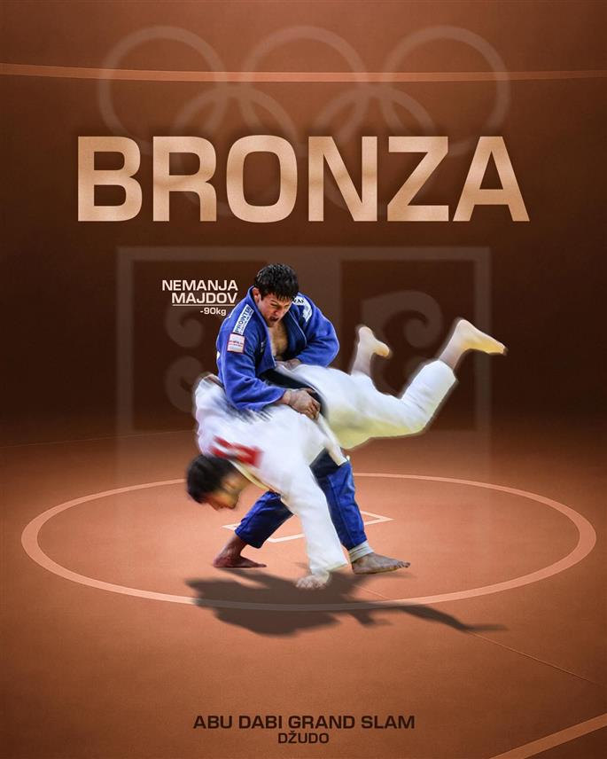 АБУ ДАБИ, 30. НОВЕМБРА /СРНА/ - Репрезентативац Србије у џудоу Немања Мајдов из Источног Сарајева освојио је бронзану медаљу на Гренд слему у Абу Дабију у категорији до 90 килограма.