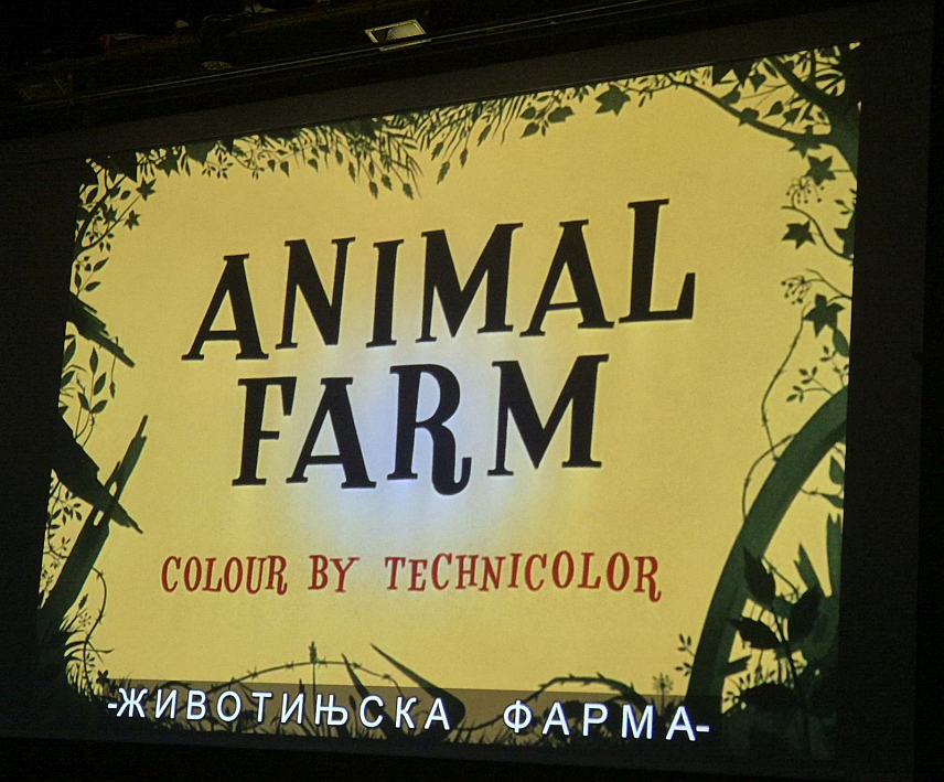 ПАЛЕ, 3. НОВЕМБРА /СРНА/ - У Културном центру на Палама вечерас је приказан свјетски класик анимације "Животињска фарма" из 1954. године, по истоименом чувеном роману Џорџа Орвела.