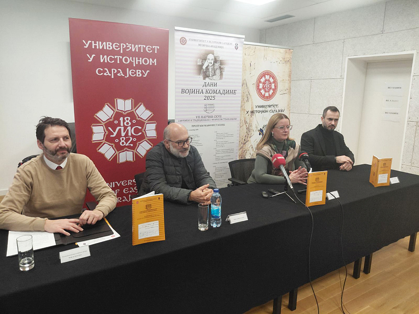 ИСТОЧНО САРАЈЕВО, 11. ДЕЦЕМБРА /СРНА/ - За манифестацију "Дани Војина Комадине" припремљен је богат музички и научни програм у оквиру којег ће студенти Музичке академије Универзитета у Источном Сарајеву и ученици музичких школа имати прилику да покажу свој таленат,конференција за новинаре.