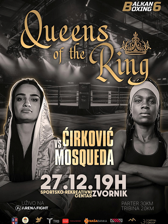 ЗВОРНИК, 24. ДЕЦЕМБРА /СРНА/ - Српска репрезентативка и члан Боксерског клуба "Обилић" из Зворника Сара Ћирковић у трећем професионалном мечу боксоваће 27. децембра у зворничком Спортско-рекреативном центру са Сајдом Москера Куеста из Панаме.