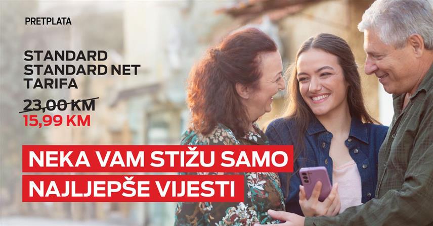 БАЊАЛУКА, 5. СЕПТЕМБРА /СРНА/ - Компанија "М:тел" проширила је понуду претплата тарифа и увела двије нове тарифе - "стандард" и "стандард нет" које омогућују мјесечне бонусе по цијени од 23 КМ, односно 15,99 КМ уз попуст.