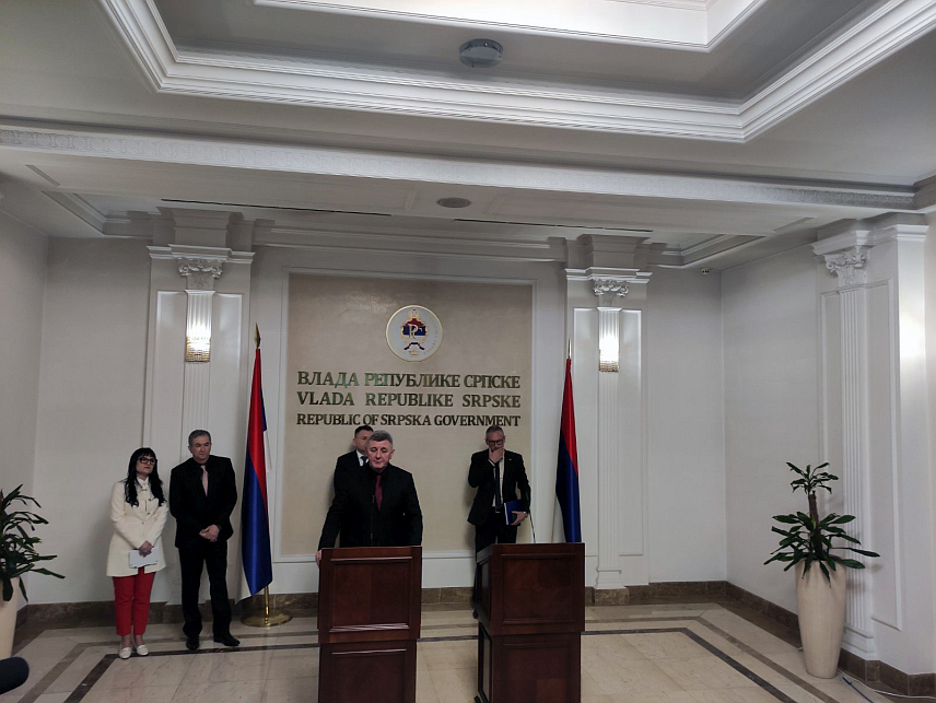 БАЊАЛУКА, 26. ЈАНУАРА /СРНА/ - Министар за научнотехнолошки развој и високо образовање Републике Српске Драга Мастиловић на конференцији за новинаре данас након конститутивне сједнице Владе Српске у Бањалуци.