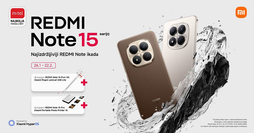 БАЊАЛУКА, 26. ЈАНУАРА /СРНА/ - Компанија "М:тел" нуди својим корисницима до 22. фебруара нову серију телефона "редми ноут 15", уз чију куповину остварују право на вриједан поклон.