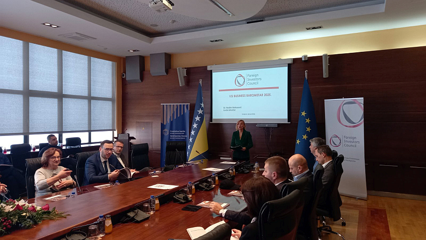 САРАЈЕВО, 10. ФЕБРУАРА /СРНА/ - Чак 90 одсто чланица Савјета страних инвеститора препоручује БиХ за улагање као пореску оазу са 10 одсто пореза на добит, наводи се у "Пословном барометру" за протеклу годину који је данас представљен у Сарајеву.