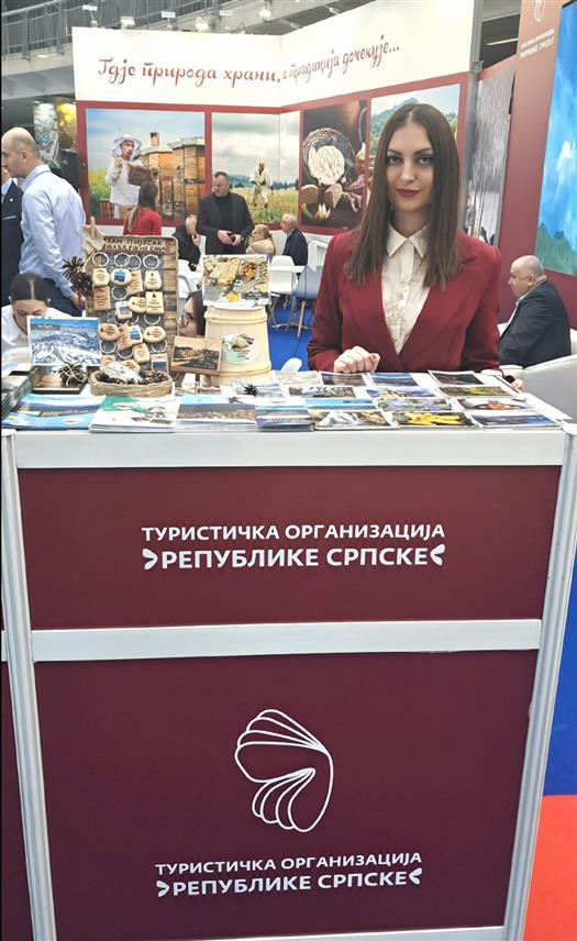 ИСТОЧНО САРАЈЕВО, 25. ФЕБРУАРА /СРНА/ - Директор Туристичке организације Хан Пијеска Свјетлана Томовић на Међународном сајму туризма у Београду.