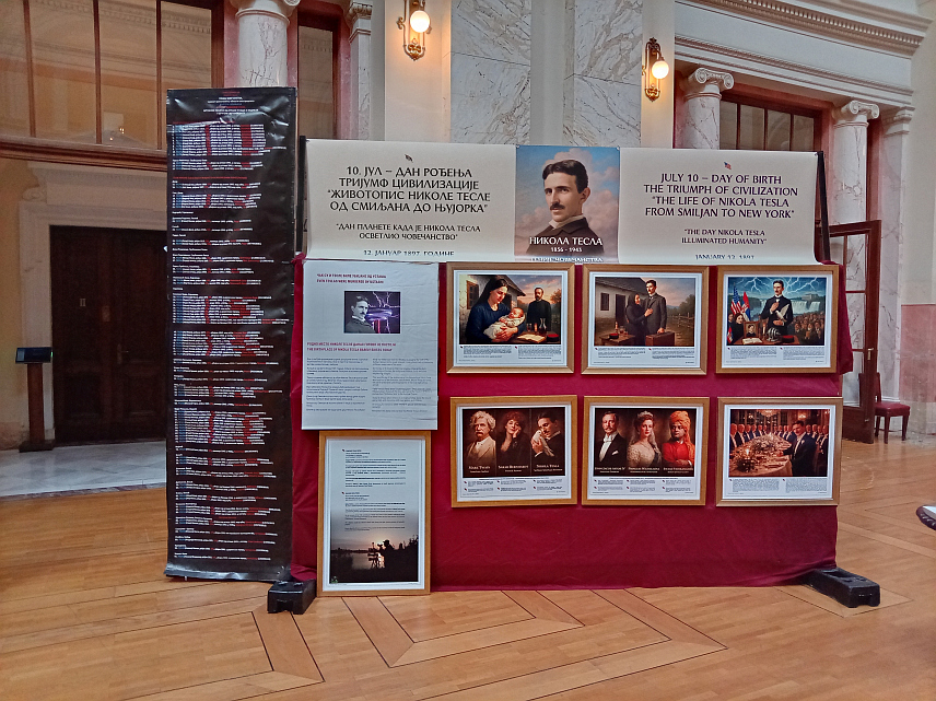 БЕОГРАД, 26. ФЕБРУАРА /СРНА/ - У Скупштини Србије данас је први пут уприличена свечана академија и отворена пратећа изложба о највећем српском научнику Николи Тесли.