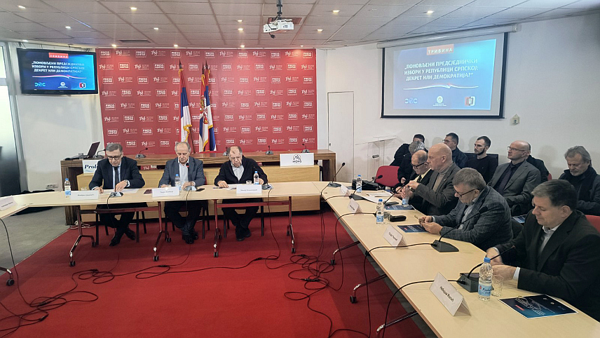 БЕОГРАД, 5. ФЕБРУАРА /СРНА/ - Трибина "Поновљени предсједнички избори у Републици Српској: декрет или демократија" одржана је у Прес-центру УНС-а у Београду.