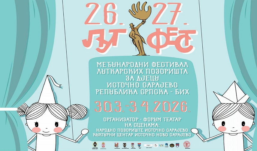 ИСТОЧНО САРАЈЕВО, 23. МАРТА /СРНА/ - Источно Сарајево ће од 30. марта до 3. априла бити домаћин двогодишњег издања Међународног фестивала професионалних луткарских позоришта за дјецу "Лут фест 26/27", под мотом "Лутка - огледало времена".