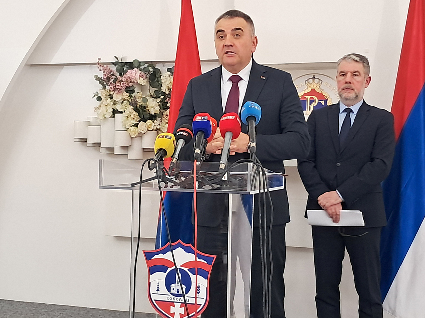 СОКОЛАЦ, 5. МАРТА /СРНА/ - Премијер Републике Српске Саво Минић на конференцији за новинаре након сједнице Владе Републике Српске.