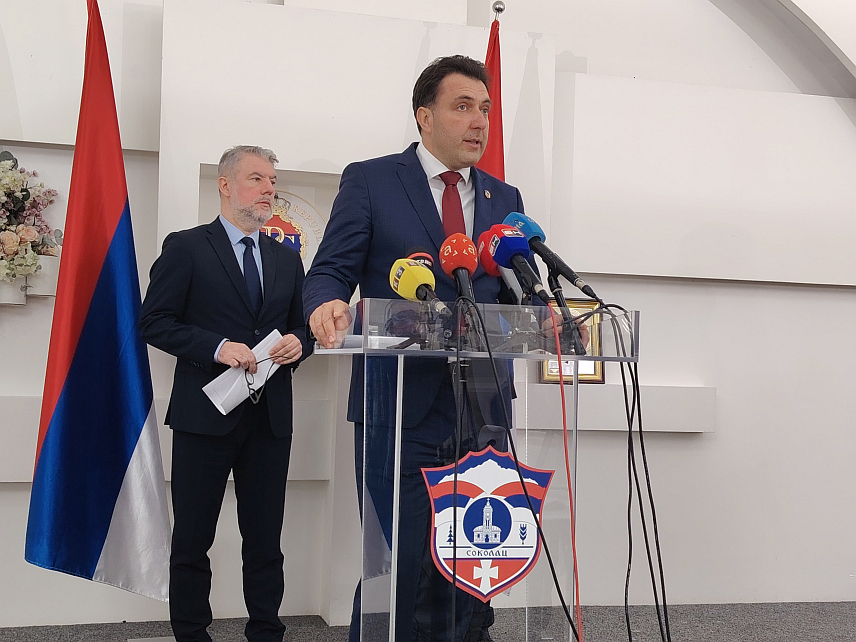 СОКОЛАЦ, 5. МАРТА /СРНА/ - Начелник општине Соколац Страхиња Башевић на конференцији за новинаре.