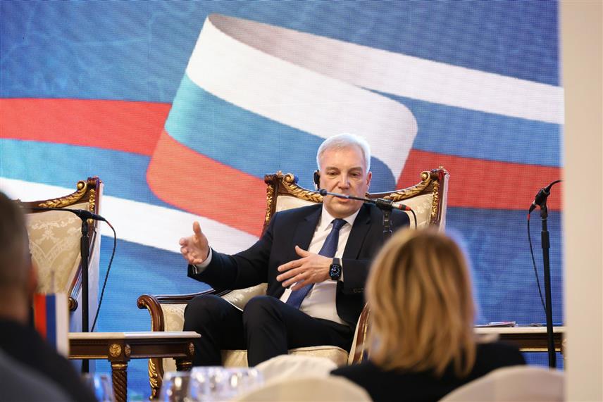 БАЊАЛУКА, 21. АПРИЛА /СРНА/ - Замјеник министра иностраних послова Русије Александар Грушко изјавио је Запад дестабилизује Балкан у борби да очува хегемонију. /фото: Борислав Здриња/