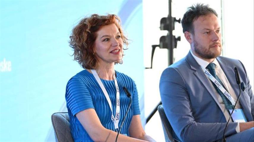 БАЊАЛУКА, 24. АПРИЛА /СРНА/ - Помоћник министра финансија Републике Српске Сњежана Рудић током панел-дискусије на конференцији "ДиДејс" у Бањалуци.