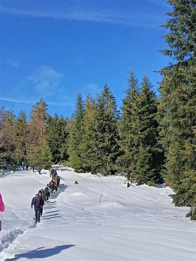 СОКОЛАЦ, 5. АПРИЛА /СРНА/ - Јубиларни десети Прољећни поход на Романију окупио је данас око 130 планинара из 15 друштава и клубова из Републике Српске и Србије, који су ове године због великог снијега пјешачили стазом дугом око осам километара.