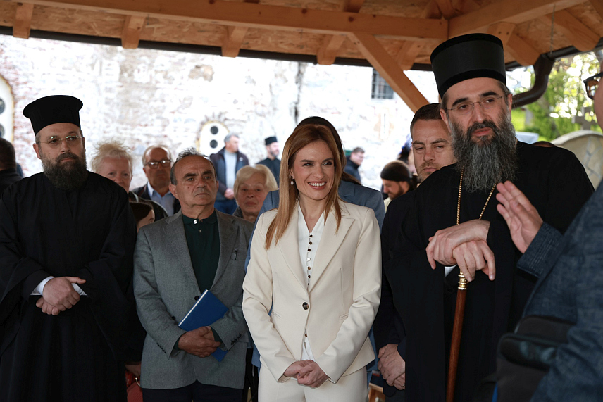 БЕОГРАД/ПРОКУПЉЕ, 8. АПРИЛА /СРНА/ - Министар за рад, запошљавање, борачка и социјална питања Србије Милица Ђурђевић Стаменковски током посјете Прокупљу.