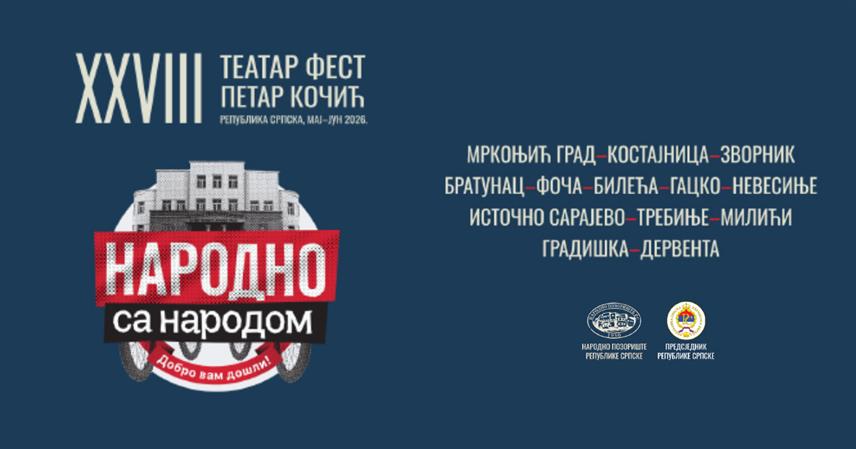 БАЊАЛУКА, 10. МАЈА /СРНА/ - Позоришну умјетност приближити публици у различитим срединама је циљ програма "Народно са народом", који ће Народно позориште Републике Српске реализовати у 13 локалних заједница у Српској.