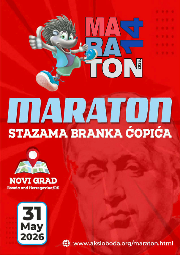НОВИ ГРАД, 5. МАЈА /СРНА/ - За Маратон "Стазама Бранка Ћопића" који се одржава 31. маја до сада је пријављено 56 учесника - 25 маратонаца и 31 полумаратонац.