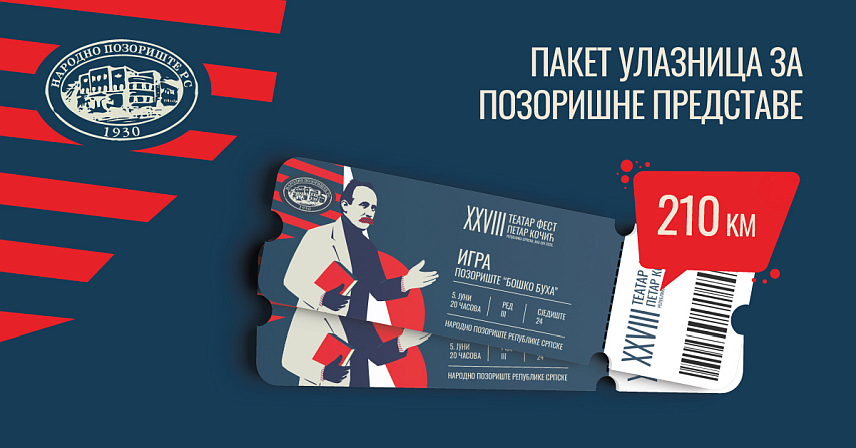 БАЊАЛУКА, 7. МАЈА /СРНА/ - Народно позориште Републике Српске саопштило је да у понедјељак, 11 маја почиње продаја улазница за 28. Театар фест "Петар Кочић" који ће бити одржан од 4. до 10. јуна у Бањалуци.