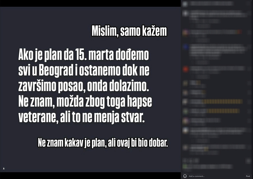 БЕОГРАД, 24. ЈУНА /СРНА/ - У Београду је ухапшен мушкарац који је путем друштвених мрежа пријетио предсједнику Србије, његовој породици, члановима Владе и припадницима полиције.