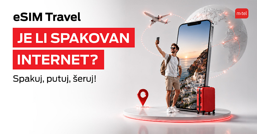 БАЊАЛУКА, 4. ЈУНА /СРНА/ - Корисницима "М:тела" на располагању је услуга "еСИМ травел", која је осмишљена да мобилни интернет буде доступан и на путовањима, а посебна предност је што је доступна свима - без обзира на то да ли су припејд или постпејд.