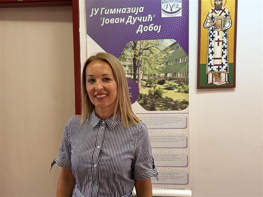 ДОБОЈ, 25. АВГУСТА /СРНА/ - Предсједник Актива директора средњих школа регије Добој Тијана Васиљевић Стокић.