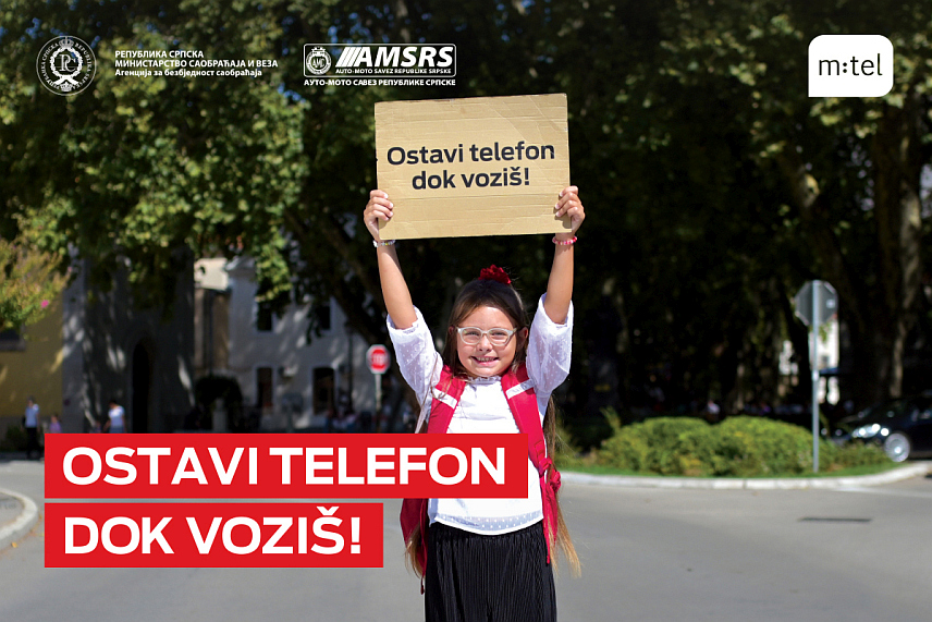 БАЊАЛУКА, 11. СЕПТЕМБРА /СРНА/ - Компанија "М:тел" поручила је возачима да не користе мобилни телефон док возе, будући да то за 50 одсто успорава реакције у саобраћају.
