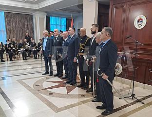 SABRES CEREMONIALLY PRESENTED TO POLICE DIRECTORS