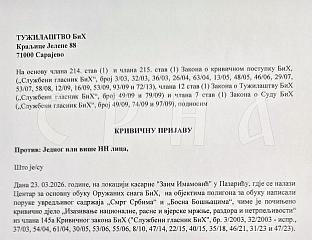 GOGANOVIĆ FILES CRIMINAL COMPLAINT OVER GRAFFITI IN PAZARIĆ