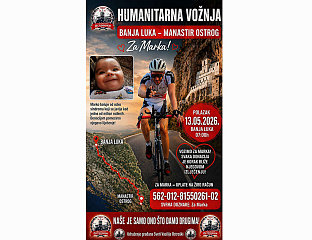 ХУМАНИТАРНА БИЦИКЛИСТИЧКА ВОЖЊА ДО МАНАСТИРА ОСТРОГ ЗА ПОМОЋ ДЈЕЧАКУ МАРКУ