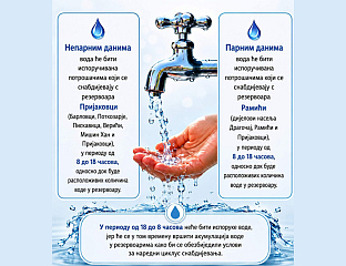 ОД ВЕЧЕРАС КОНTРОЛИСАНА ИСПОРУКА ВОДЕ