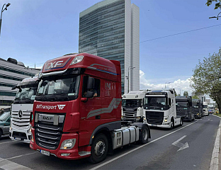 DRIVERS PROTEST OUTSIDE EU DELEGATION BUILDING IN SARAJEVO