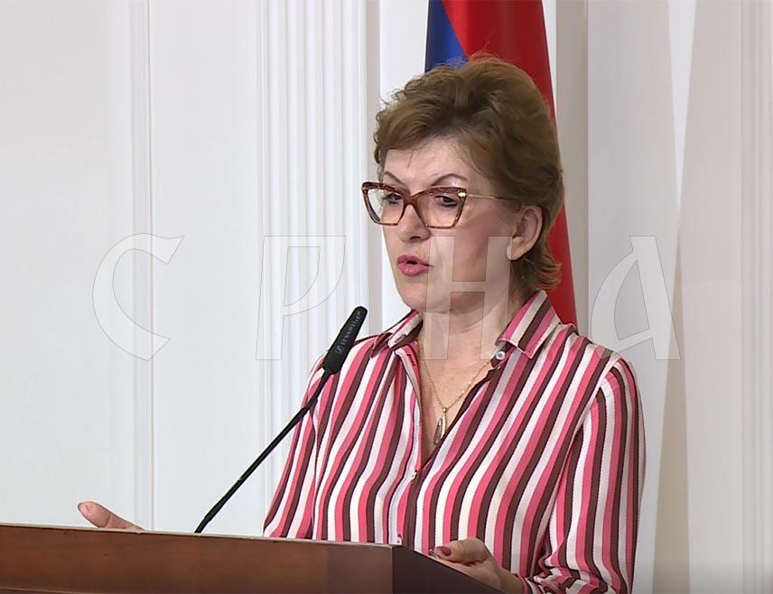 BANJA LUKA, JUNE 20 /SRNA/ - Republika Srpska Minister of Finance, Zora Vidović, believes that the decision of the Court of Bosnia and Herzegovina, by which Republika Srpska was postponed for another year for the debt collection of BAM 30 million from the Administration for Indirect Taxation of Bosnia and Herzegovina, has a political background, because there is no reason for the decision not to be implemented.