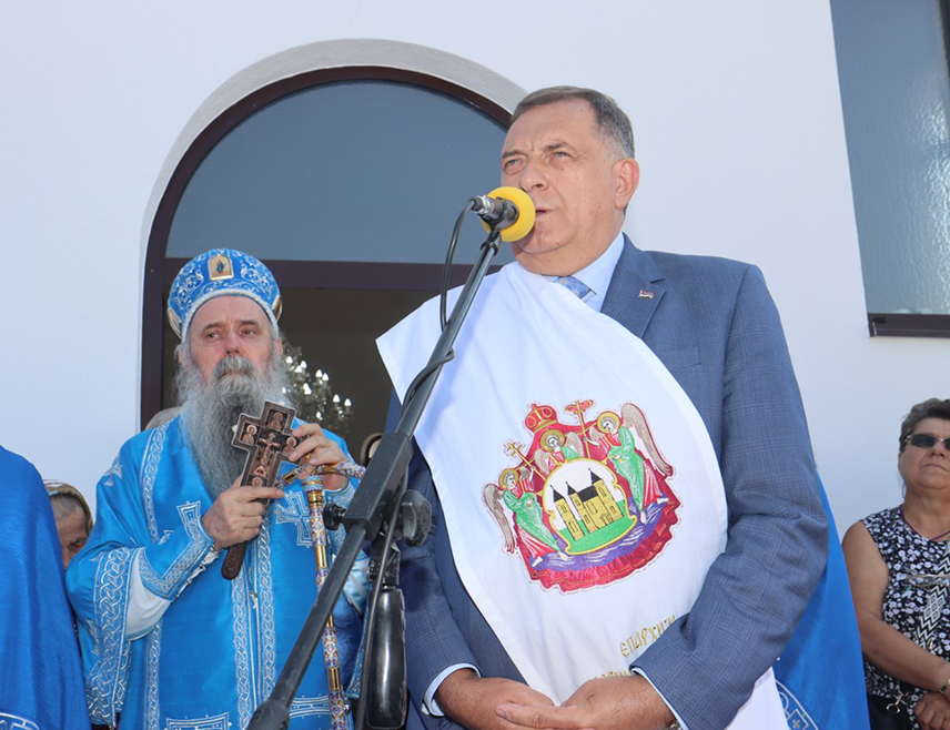 DERVENTA, AUGUST 4 /SRNA/ - Republika Srpska President Milorad Dodik said in Derventa that Srpska will keep preserving peace and developing, as well as help the Serbian Orthodox Church /SOC/, which is the basis of national identity.