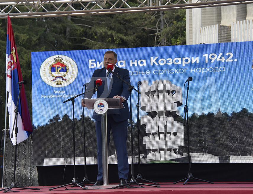 МРАКОВИЦА, 29. ЈУНА /СРНА/ - Предсједник Републике Српске Милорад Додик изјавио је да је Козара синоним страдања, која је мјесто идентитета, гдје Срби нису хтјели да допусте да буду сведени, прекрштени, протјерани.