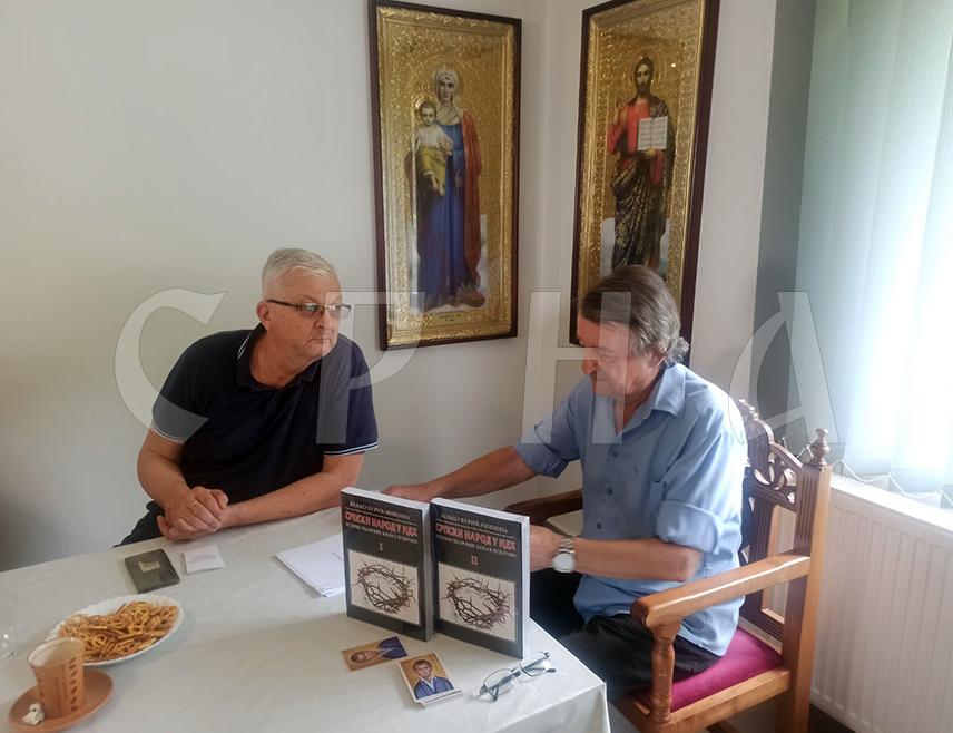 ZVORNIK, AUGUST 21 /SRNA/ - The two-volume book "Serb People in the Independent State of Croatia /NDH/ – Disappearance under the Cross, Mallet and Red Star," authored by historian Veljko Đurić Mišina from Belgrade, was presented today in Drinjača near Zvornik.