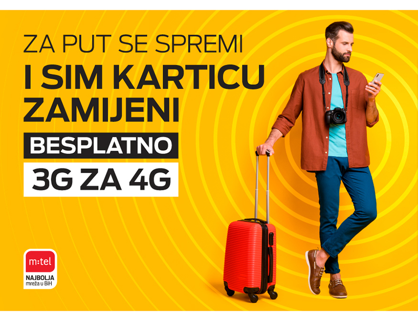 БАЊАЛУКА, 17. СЕПТЕМБРА /СРНА/ - Компанија "М:тел" обавијестила је кориснике да на свим продајним мјестима могу бесплатно замијенити старе три ге СИМ картице за нове четири ге.