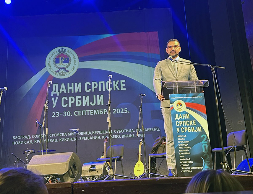 NIŠ, SEPTEMBER 30 /SRNA/ – The Days of Srpska in Serbia event is not only a cultural and social happening, but a symbol of unity and a message that the Drina River has never been a border for a people who share the same history, language, and customs, the Minister for European Integration and International Cooperation of Republika Srpska, Zlatan Klokić, stated this evening in Niš.