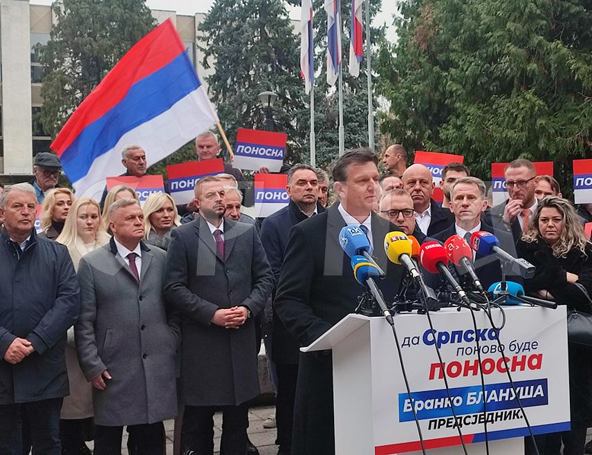 BANJA LUKA, November 8 /SRNA/ - Branko Blanuša, the SDS candidate for President of Republika Srpska, kicked off his election campaign today with a press conference, emphasizing that the people of Srpska deserve to live with dignity.