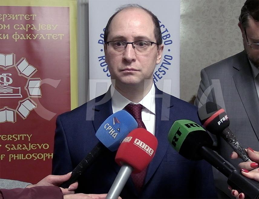 ISTOČNO SARAJEVO, NOVEMBER 14 /SRNA/ – The Chairman of the Board of the Russian Historical Society Ruslan Gagkujev stated this evening in Istočno Sarajevo that the official position of the Russian Federation is that strict adherence to the Dayton Peace Agreement is essential for preserving peace in the region.