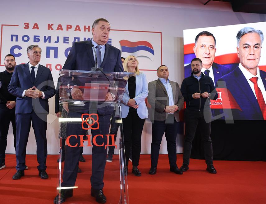 BANJA LUKA, NOVEMBER 24 /SRNA/ - SNSD President Milorad Dodik said today in Banja Luka that Serbs living abroad also voted for the party’s candidate for President of Republika Srpska, Siniša Karan.