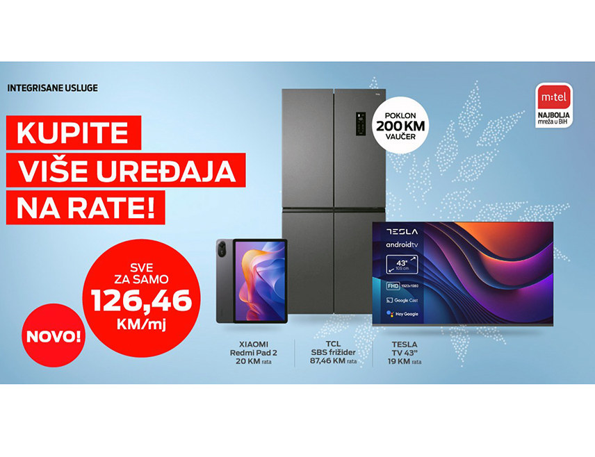 БАЊАЛУКА, 4. ДЕЦЕМБРА /СРНА/ - Компанија "М:тел" увела је могућност куповине више уређаја на рате као нову погодност за кориснике интегрисаних услуга.