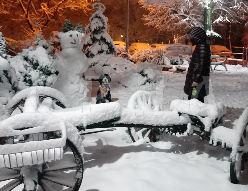 БЕОГРАД, 4. ЈАНУАРА /СРНА/ - Док зимске службе напорно раде да би обезбиједиле проходност београдских саобраћајница, у пријестоничке паркове, на дјечија игралишта и пред многе домове тријумфално се "вратио" Сњешко Бијелић.