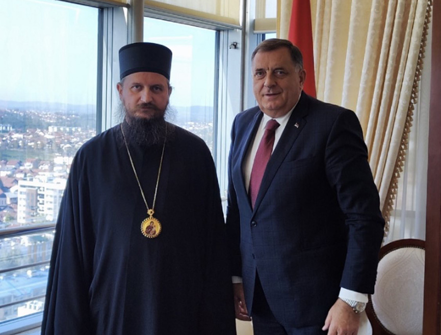 BANJA LUKA, JANUARY 13 /SRNA/ - SNSD leader Milorad Dodik met today with His Grace, Bishop Sergije of Bihać-Petrovac and Rmanj, and on that occasion emphasized that the Serbian Orthodox Church /SOC/ is one of the strongest pillars of the Serbian people.