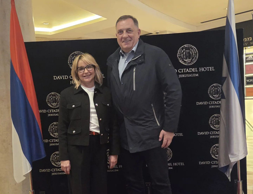 JERUSALEM, JANUARY 25, SRNA – The Acting President of Republika Srpska, Ana Trišić-Babić, and the Laeder of the SNSD party, Milorad Dodik, are on a multi-day official visit to Israel, where they will hold a series of important meetings with Israeli officials.
