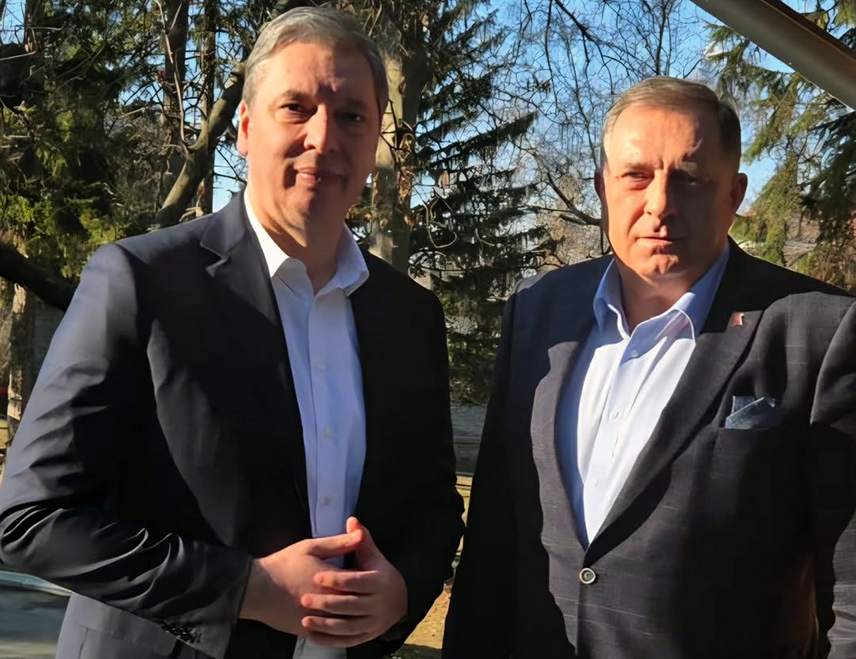 БЕОГРАД, 2. ФЕБРУАРА /СРНА/ - Одличан састанак са предсједником Србије Александром Вучићем, рекао је по његовом завршетку лидер СНСД-а Милорад Додик и додао да је Вучићу пренио утиске о разговорима које је водио у Израелу и Мађарској, као и о предстојећем одласку у САД.