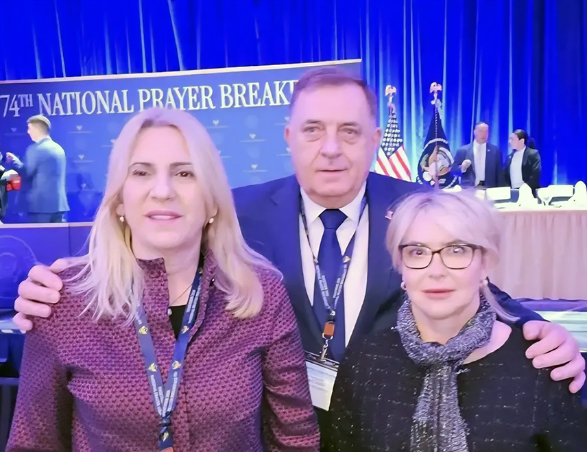 WASHINGTON, FEBRUARY 5 /SRNA/ - The Serb member of the Presidency of BiH, Željka Cvijanović, said that the highlight of the Prayer Breakfast in Washington was President Trump’s inspiring speech, which she described as memorable.