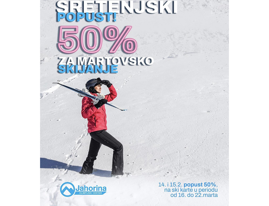 ИСТОЧНО САРАЈЕВО, 12. ФЕБРУАРА /СРНА/ - Скијаши на Јахорини моћи ће да уживају у ноћном скијању од сутра до недјеље, 15. фебруара, на стази "Прача", а осим гондола "Пољице" и "Партизан", у функцији ће бити и шестосјед "Скочине", саопштено је из Олимпијског центра "Јахорина".