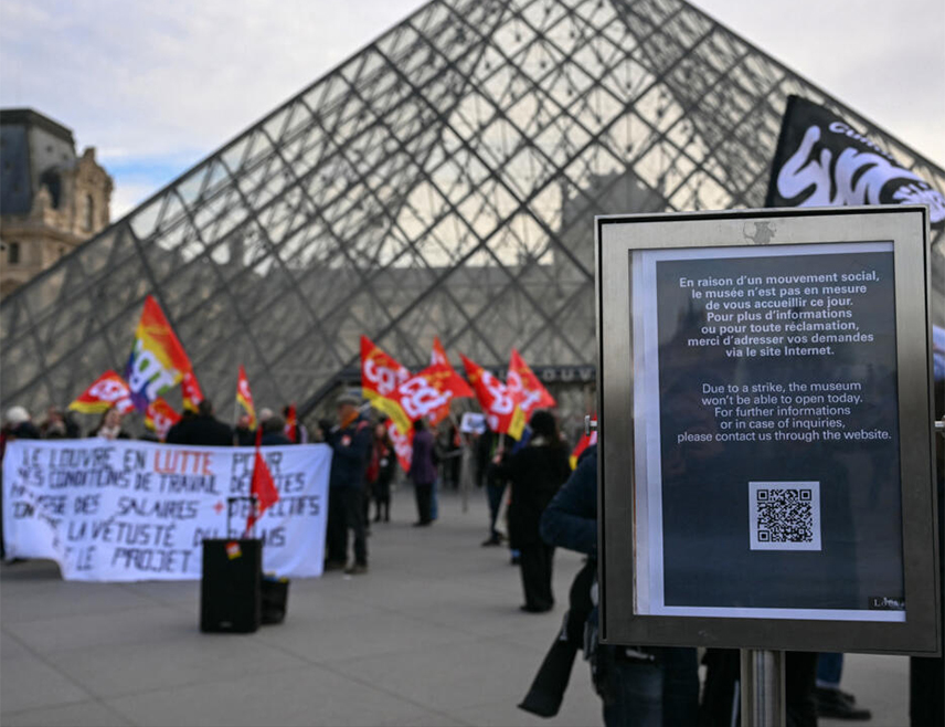 ПАРИЗ, 16. ФЕБРУАРА /СРНА/ - Дијелови музеја Лувр у Паризу поново су затворени за посјетиоце због штрајка особља, које је незадовољно погоршањем услова рада и недостатком ресурса, саопштено је из музеја.