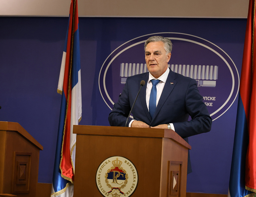 BANJA LUKA, FEBRUARY 17 /SRNA/ - The newly elected President of Republika Srpska Sinša Karan said that his work will be directed toward three pillars considering reaffirmation of the constitutional identity and original Dayton Peace Agreement through institutional, legal and political fight, institutional unity of Srpska, and peace and dialogue without giving up on competences and without agreeing on impositions.